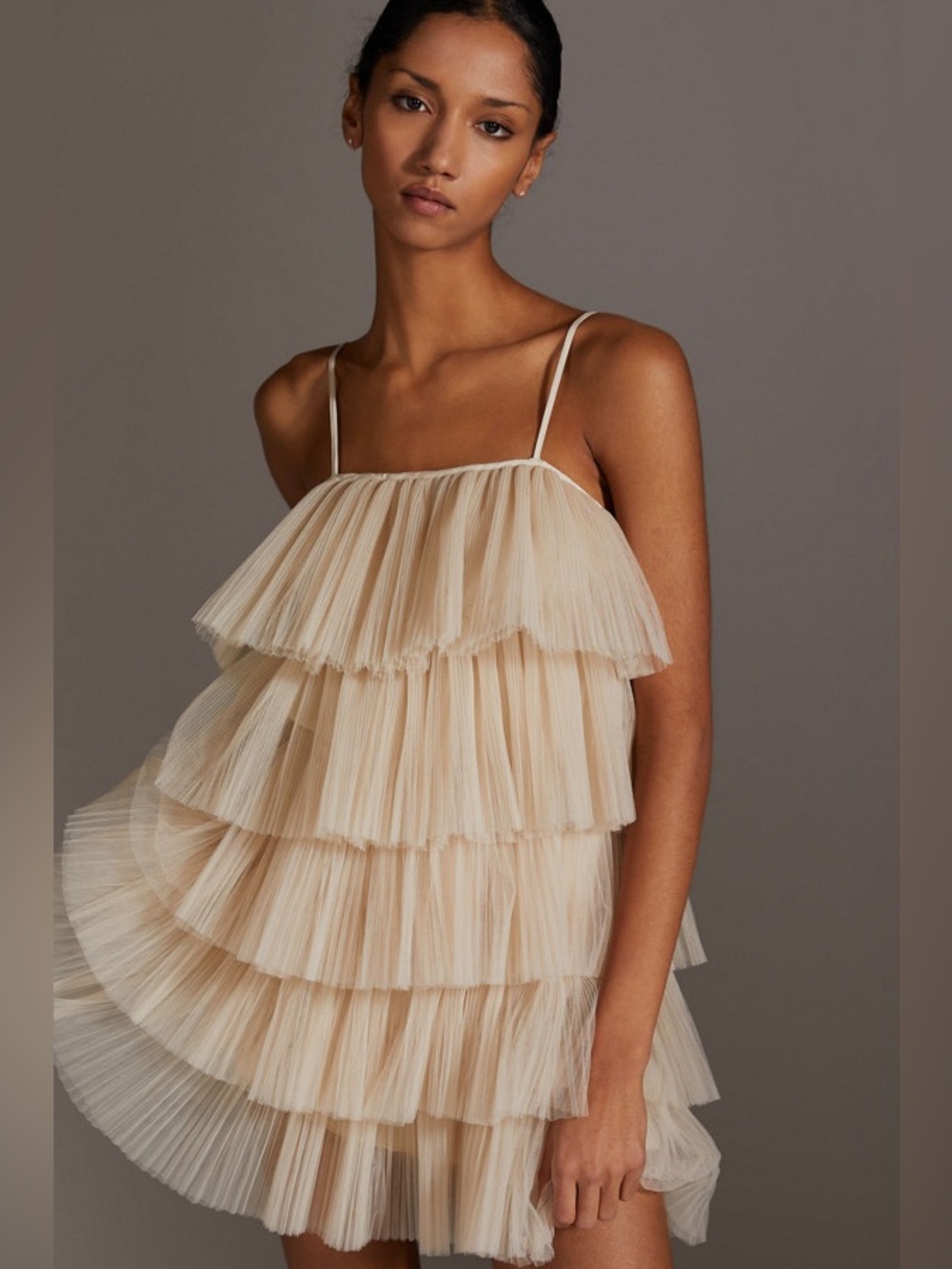 Maeve Anthropologie Tiered Tulle Mini Dress size Large